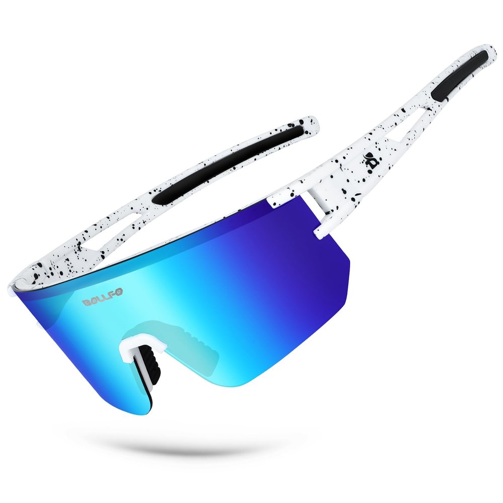 BOLLFO Polarized Sports Sunglasses,UV400 Protection Outdoor Glasses for Men Women Youth Baseball Cycling Running Driving Golf (Light Bule Lens)