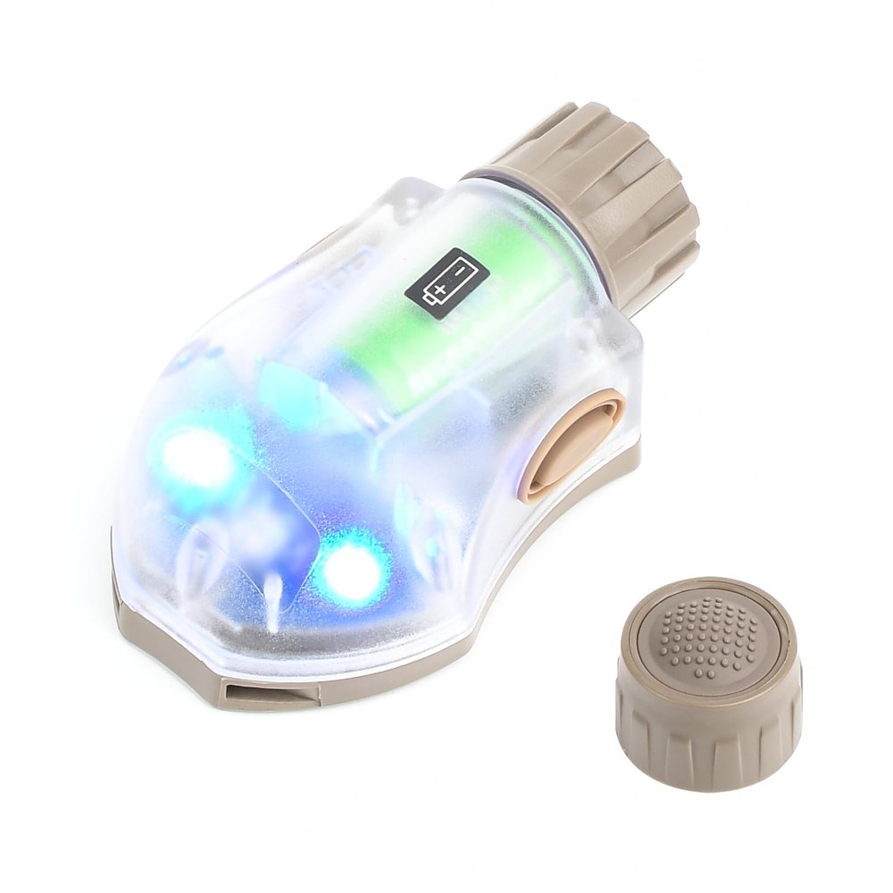 NOBUHIRO Tactical Helmet Signal Light, IR Strobe + 5-Speed Blue LED Strobe with Vibration for Survival Identification Hunting Outdoor Sports