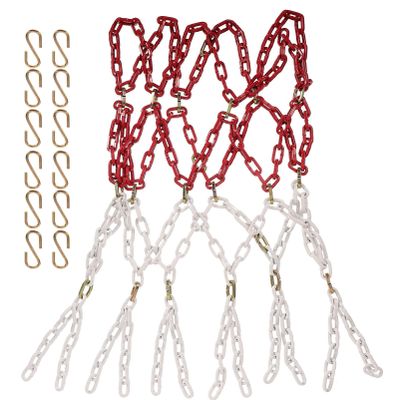 Sosoport Metal Basketball Chain Net for Hoops Heavy-Duty Replacement Standard Weather-Resistant Design for Use