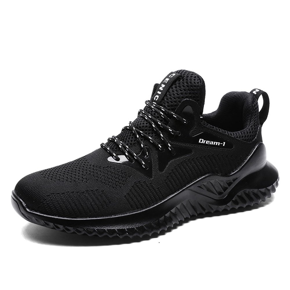 Bestgift Men's Running Shoes Plus Size Sneakers Black 7