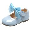 Ikevan Soft Sole Shoes 0 to 7Y Girls Dress Shoes For Boys Wedding Bowknot Girl Shoes Party School Shoes (Light Blue, 7 Toddler) view 1
