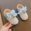 Ikevan Soft Sole Shoes 0 to 7Y Girls Dress Shoes For Boys Wedding Bowknot Girl Shoes Party School Shoes (Light Blue, 7 Toddler) view 2