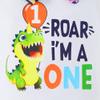 MOMMY'S NEW MAN Toddler Baby Boys 1st Birthday Dinosaur Cake Smash Outfit Short Sleeve Bodysuit Bloomers Adjustable Back Suspenders (18-24 Months) view 2