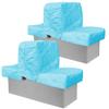 Blue Wave Back to Back Seat Covers - Gray 2 Set, Replacement Lounge Seats, Soft Microfiber, 100% Waterproof view 1
