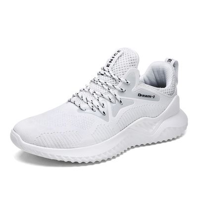Bestgift Men's Running Shoes Plus Size Sneakers White 9