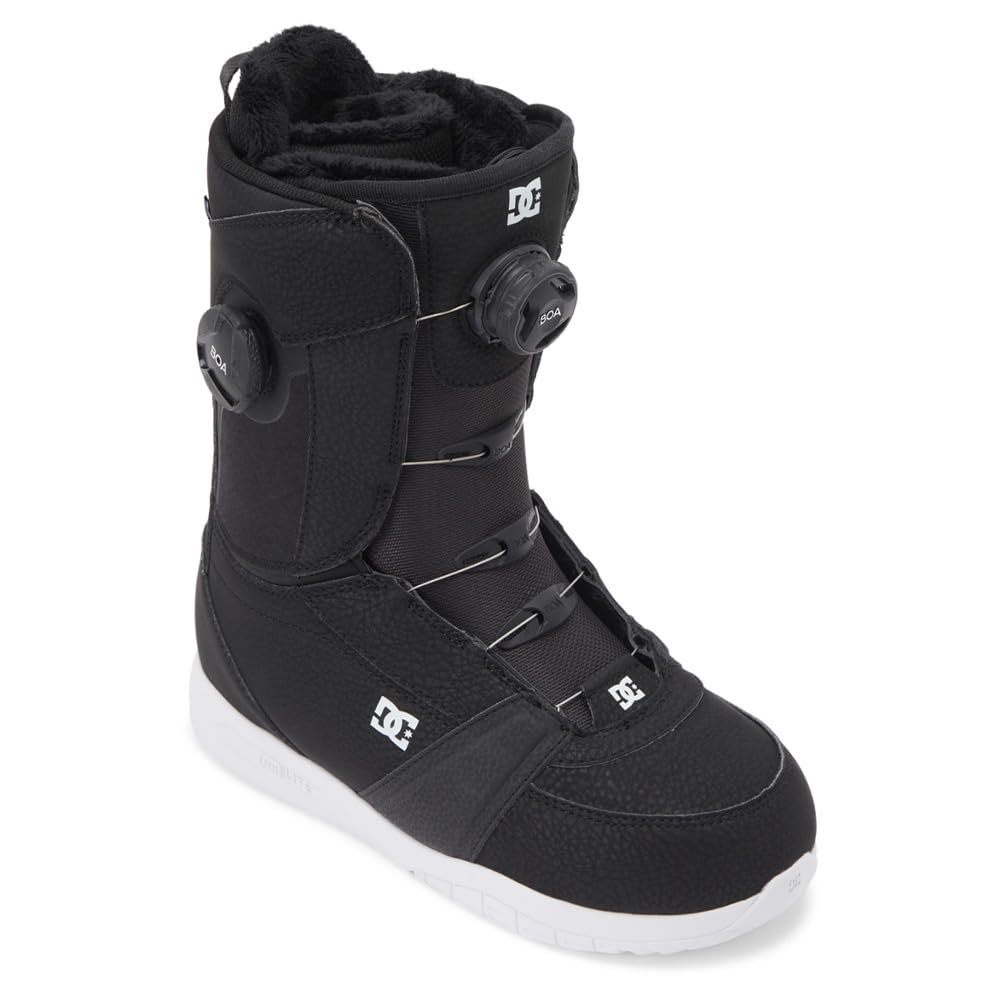 DC Shoes Women's Lotus BOA Snowboard Boots - Micro-Adjustable Stable Snowboarding Boot with Lightweight Multi-Layer Liner & Comfortable Molded Insole - Black/White, 9