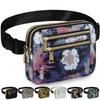 Capolo Fanny Packs for Women Fashion Waist Packs Bag with Adjustable Strap and 4 Zipper Pockets Waterproof Everywhere Crossbody Belt Bag for Workout Running Travelling(Watercolor Print) view 1