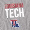 Louisiana Tech University Official Stacked Women's T Shirt, Athletic Heather, Large view 2