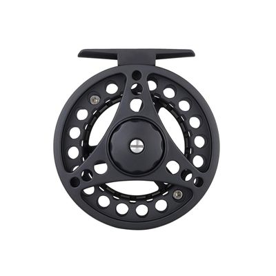 SagaSave Fishing Reel for Basic Fishing Lines Aluminium Alloy Fly Fishing Reel with Adjustment Knob Left/Right Seawater & Freshwater Fishing (Black, 95MM)