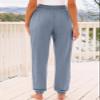 AUTOMET Womens High-Waisted Sweatpants with Pockets, Loose Lounge & Pajama Pants for Fall, Winter, Spring Yoga Travel Greyblue S view 4