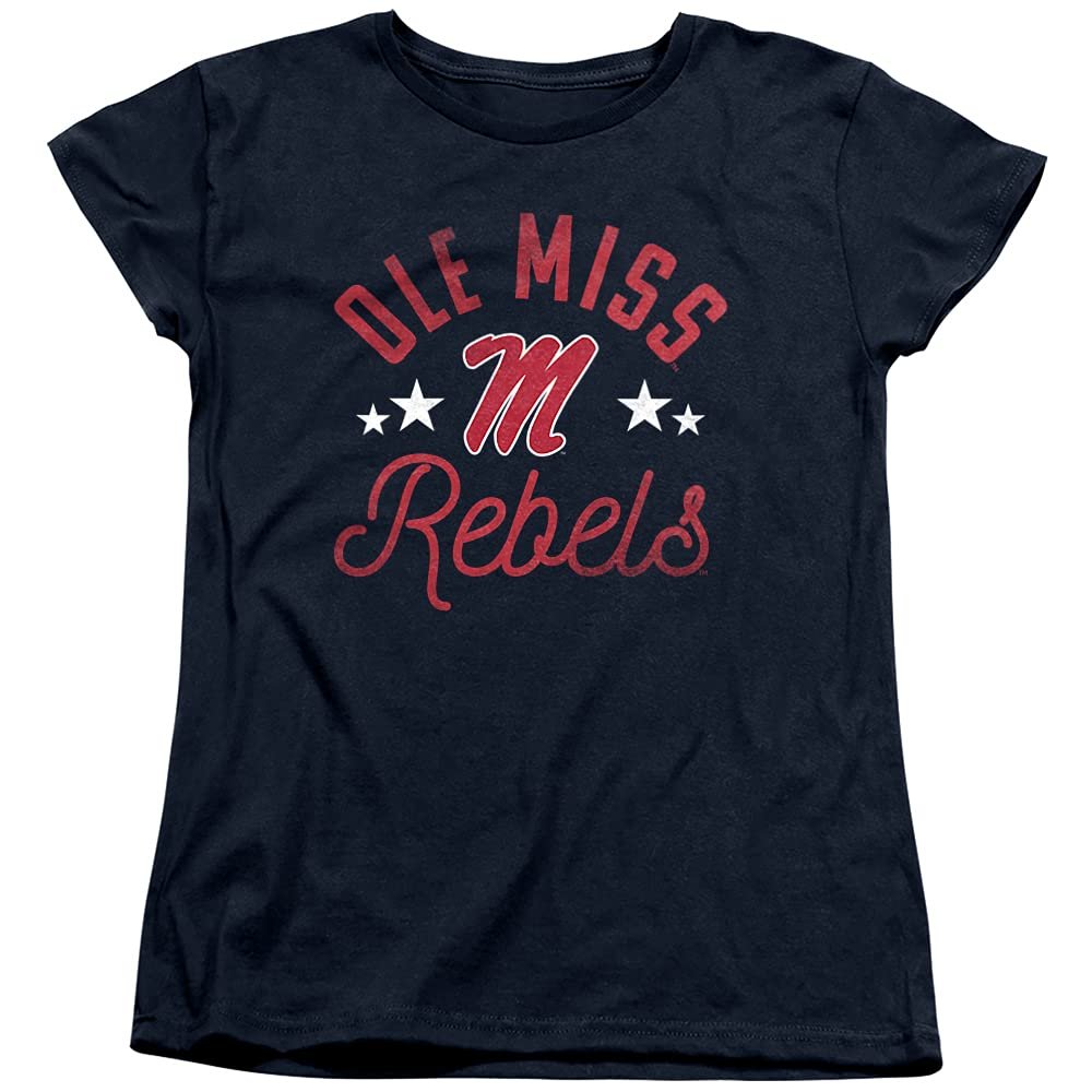 University of Mississippi Official Rebels Women's T Shirt, Navy, Large
