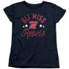 University of Mississippi Official Rebels Women's T Shirt, Navy, Large view 1