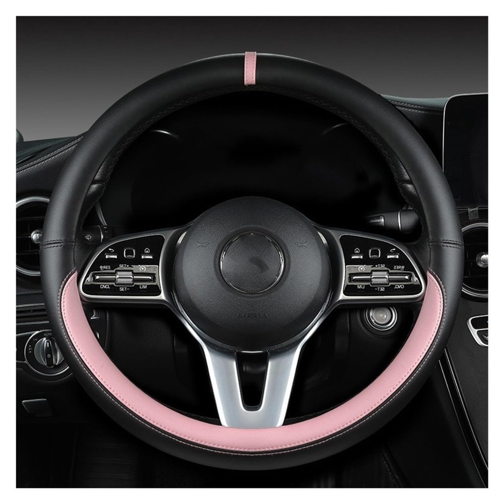 FUERU Car Steering Wheel Cover Set Car Steering Wheel Cover Comfortable Leather Soft Skin-Friendly Car Interior Accessories (Color : 4#)