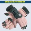 Trifabricy Winter Ski Gloves - Waterproof Windproof Glove for Men & Women, Touchscreen Snow Gloves for Cold Weather, Thermal Warm Glove for Skiing Snowbarding Driving, Pink-Grey view 2