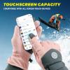 Trifabricy Winter Ski Gloves - Waterproof Windproof Glove for Men & Women, Touchscreen Snow Gloves for Cold Weather, Thermal Warm Glove for Skiing Snowbarding Driving, Pink-Grey view 3