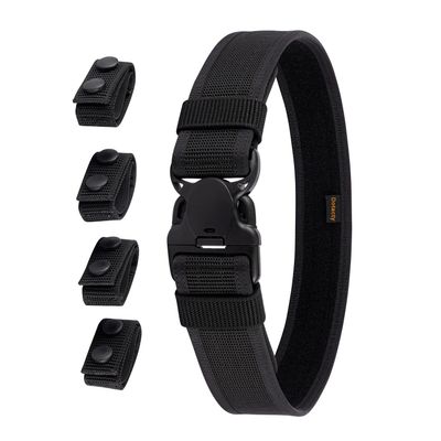 Dotacty 2" Police Duty Belts Law Enforcement Security Officer Tactical Utility Belt w/Loop Lining 4 Keepers L