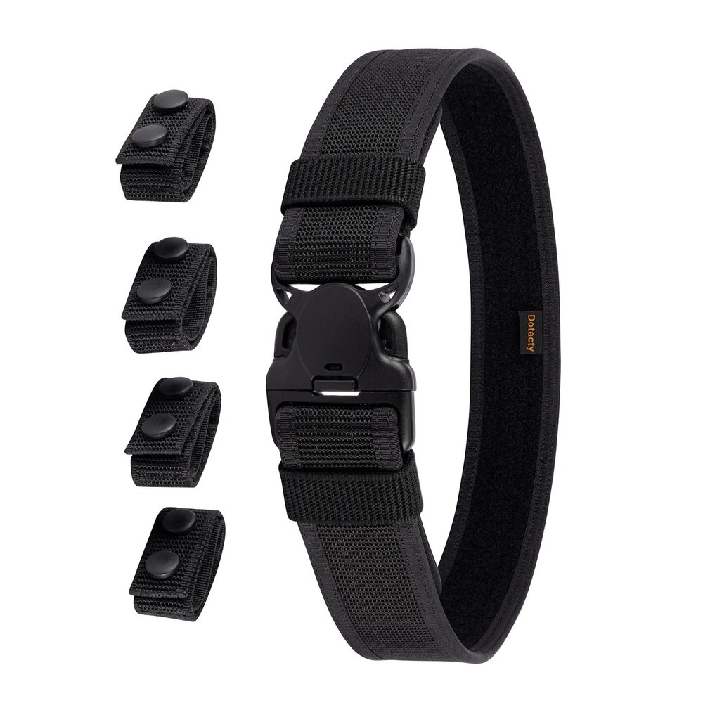 Dotacty 2" Police Duty Belts Law Enforcement Security Officer Tactical Utility Belt w/Loop Lining 4 Keepers L