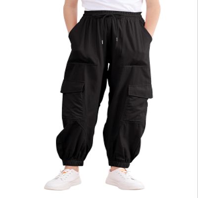 Girls Joggers Girls Cargo Pants Size 13-14 with Pockets Black Loose Cargo Jogger Long Pants