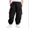 Girls Joggers Girls Cargo Pants Size 13-14 with Pockets Black Loose Cargo Jogger Long Pants view 1
