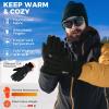 ZENUTA Waterproof Winter Snow Ski Gloves, Windproof Warm Breathable Thermal Glove for Men and Women, with 5-Finger Touchscreen for Driving, Workout, Running, Hiking, Cycling, Snowboarding (Black,XL) view 2