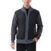 AKuVoL Men's Full Zip Cardigan Sweater Stand Collar Slim Fit Casual Knitted Sweater with 2 Front Pockets Dark Grey M view 1