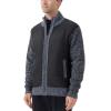 AKuVoL Men's Full Zip Cardigan Sweater Stand Collar Slim Fit Casual Knitted Sweater with 2 Front Pockets Dark Grey M view 2