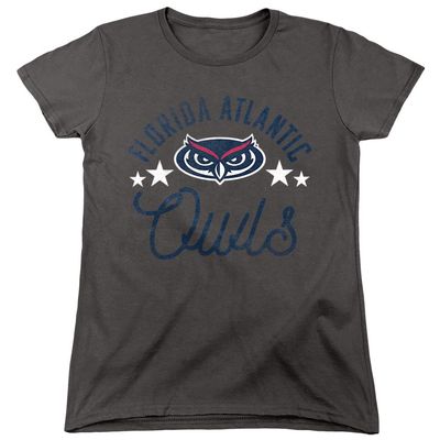 Florida Atlantic University Official Owls Women's T Shirt, Charcoal, X-Large