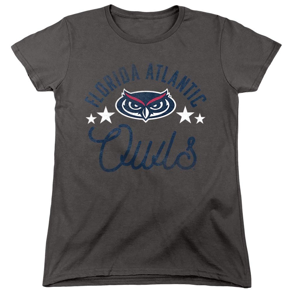 Florida Atlantic University Official Owls Women's T Shirt, Charcoal, X-Large