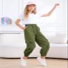 Kimoda Girls' Army Green Cargo Jogger Pants, Size 11-12, Elastic Waist, Pocket Side, Lightweight, Breathable, Casual view 3