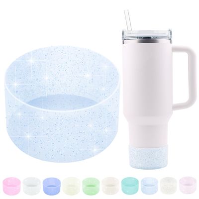 WORBSS Glitter Silicone Boot, Compatible with Stanley Tumbler H2.0 20 30 40oz & Hydro Flask 18-24oz, Accessories for Wide Mouth Water Bottles Protector Bottom Sleeve Cover Bumper As the Best Gfit