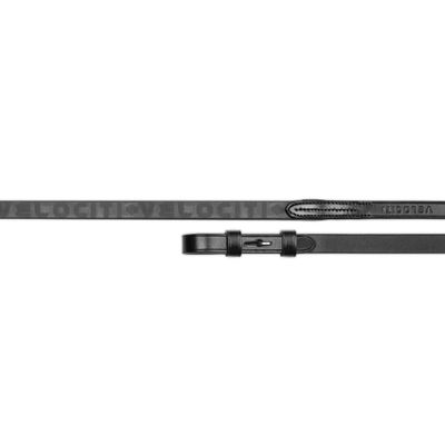 Shires LUSSO Rubberized Web Reins (Black, 54" x 5/8")
