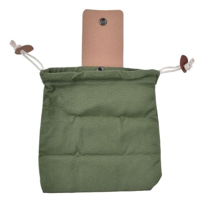 Kuuleyn Foraging Bag,Foraging Pouch,Outdoor Camping Foraging Pouch Collapsible PU Leather Canvas Mushroom Foraging Bag for Hiking Camping Hunting