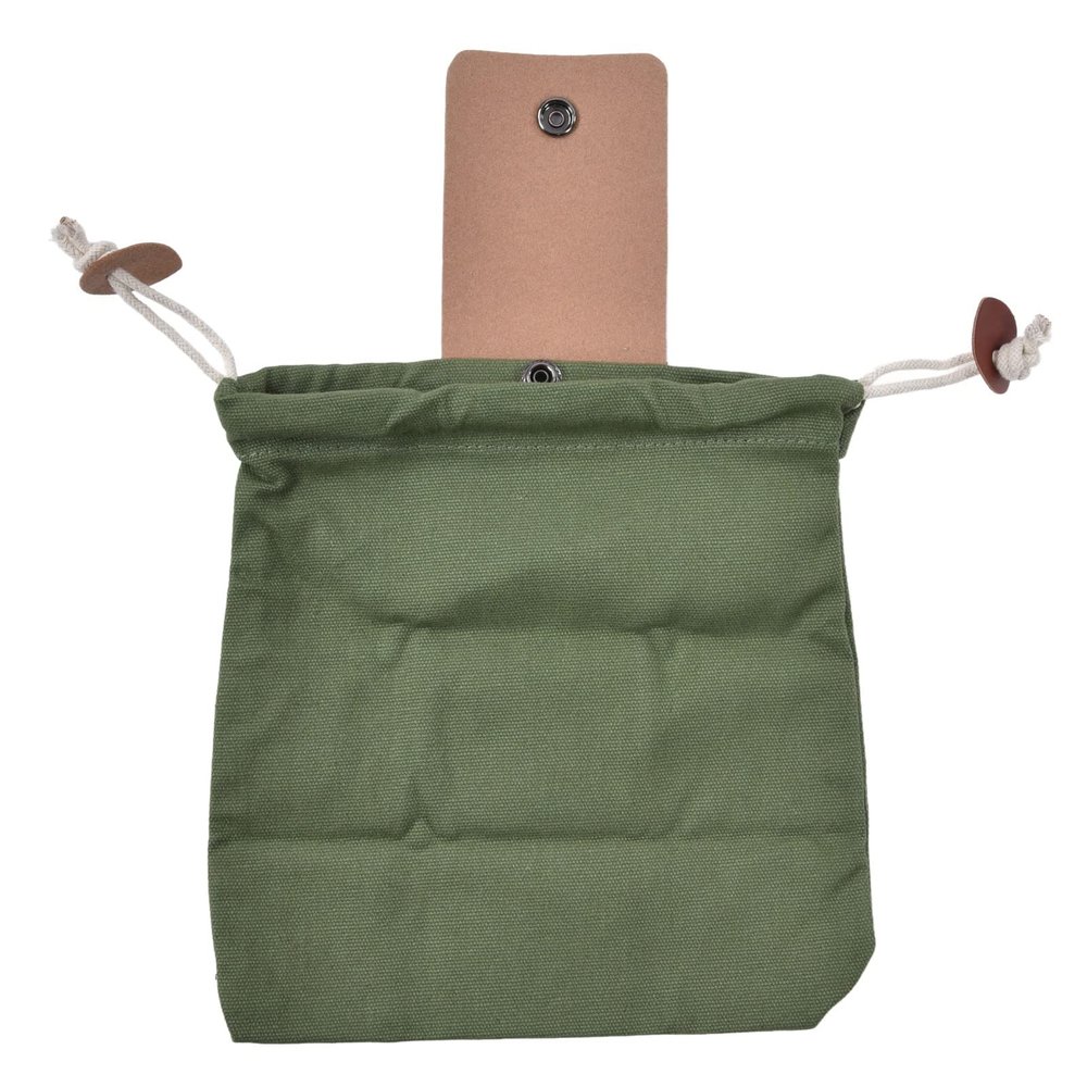 Kuuleyn Foraging Bag,Foraging Pouch,Outdoor Camping Foraging Pouch Collapsible PU Leather Canvas Mushroom Foraging Bag for Hiking Camping Hunting