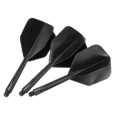 PATIKIL Integrated Dart Shaft and Flights, 15 Pack 2BA Thread Plastic Dart Flights, Black