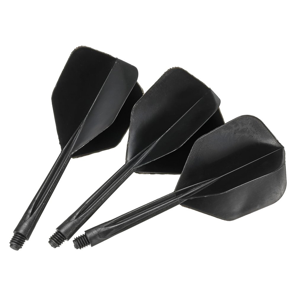 PATIKIL Integrated Dart Shaft and Flights, 15 Pack 2BA Thread Plastic Dart Flights, Black