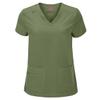 M&M SCRUBS Women's Stretch Scrub Set - Cool V-Neck Top & Cargo Pant, Breathable Moisture Wicking Medical Uniform (Olive, Small) view 2