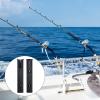M METERXITY 6 Pack Fishing Rod Holder for Boat, Plastic Boat Rod Bracket Support Tube Rack Wall/Side Mounted & Single Stand-Off with Screws, Apply to Kayak Fishing Box, Black view 2