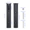 M METERXITY 6 Pack Fishing Rod Holder for Boat, Plastic Boat Rod Bracket Support Tube Rack Wall/Side Mounted & Single Stand-Off with Screws, Apply to Kayak Fishing Box, Black view 3