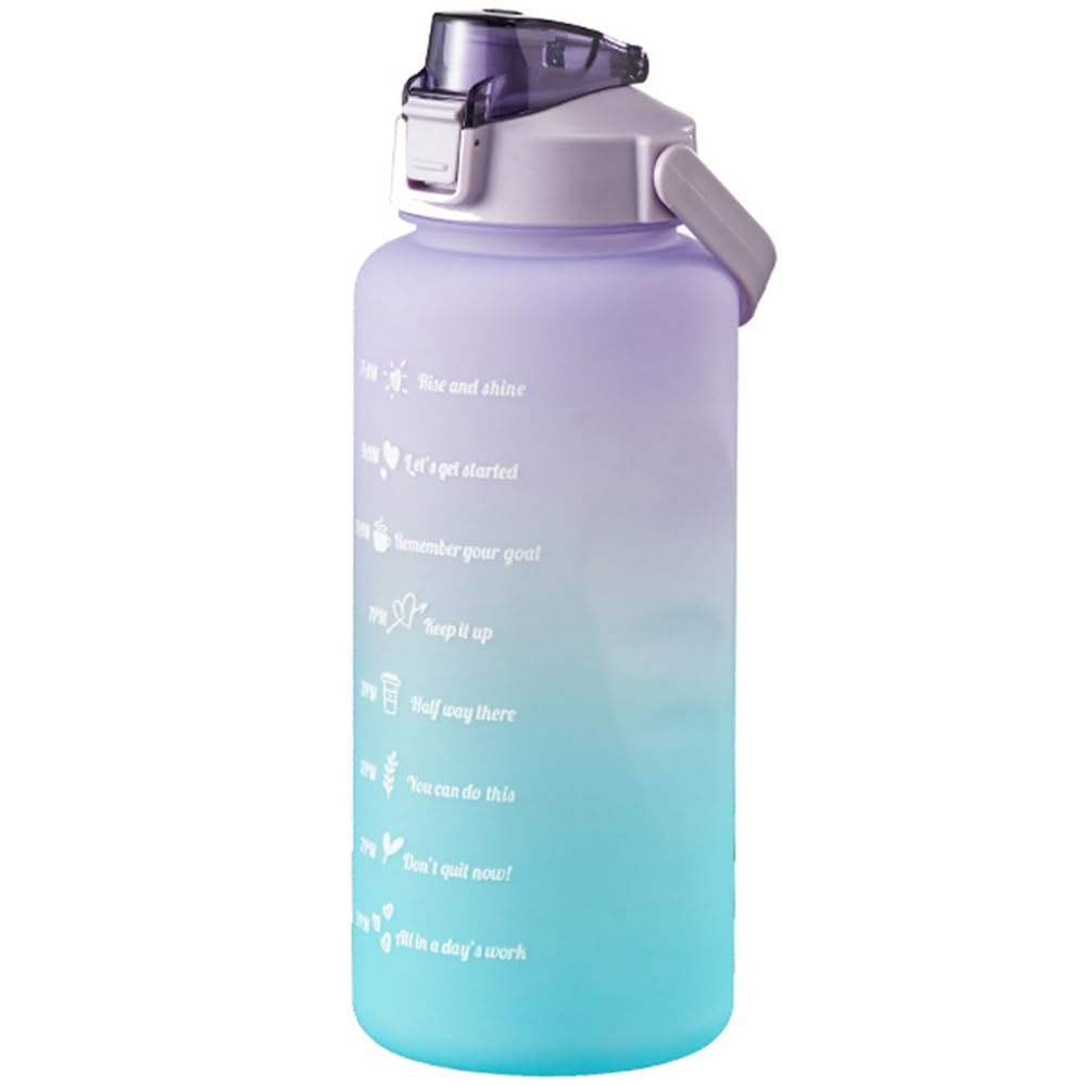 VELINE Large Motivational Water Bottle with Straw, 64oz Half Gallon Water Jug with Time Marker, Leak-Proof and BPA-Free for Sports and Fitness