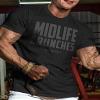 Gymish Lifestyle Workout Gym Shirt for Men, Midlife Crunches Motivational Athletic Funny Sayings Lifting Mens Short Sleeve Graphic T-Shirts, Black view 2