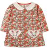 FreeLu Girls Cartoon Applique Dresses Striped Casual Dress Cotton Jersey Longsleeve T-Shirt(Bunny Pockets,7T) view 1