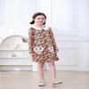FreeLu Girls Cartoon Applique Dresses Striped Casual Dress Cotton Jersey Longsleeve T-Shirt(Bunny Pockets,3T) view 2