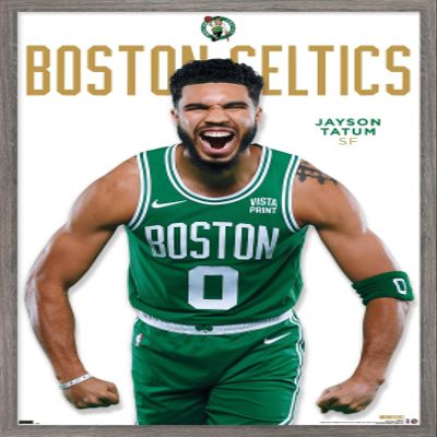 Trends International NBA Boston Celtics - Jayson Tatum Feature Series 23 Wall Poster, 34L x 22.4W, Barnwood Framed Version