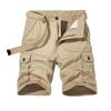Mens 7 Inch Gym Shorts Cargo Shorts for Men 2023 Stylish Buckle Zipper Button Pockets Tooling Shorts Classic Fit Work Utility Shorts Big and Tall Linen Shorts for Men 3XL Khaki M view 1