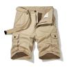 Mens 7 Inch Gym Shorts Cargo Shorts for Men 2023 Stylish Buckle Zipper Button Pockets Tooling Shorts Classic Fit Work Utility Shorts Big and Tall Linen Shorts for Men 3XL Khaki M view 3