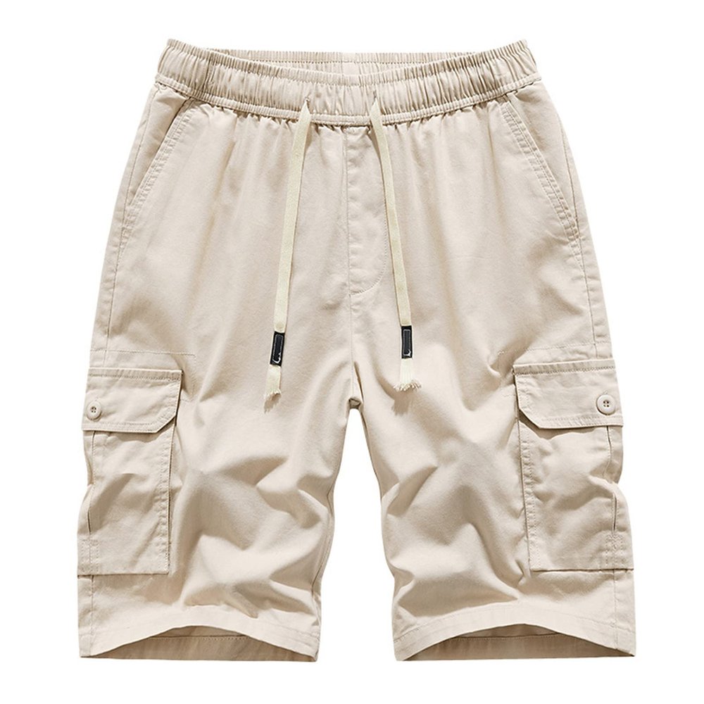 Mens Shorts Graphic Mens Big and Tall Shorts Stylish Cotton Multi Pockets Cargo Shorts Casual Drawstring Elastic Waist Tooling Shorts Linen Slim Shorts for Men 7 Inch Inseam White 2X