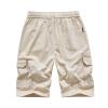 Mens Shorts Graphic Mens Big and Tall Shorts Stylish Cotton Multi Pockets Cargo Shorts Casual Drawstring Elastic Waist Tooling Shorts Linen Slim Shorts for Men 7 Inch Inseam White 2X view 2