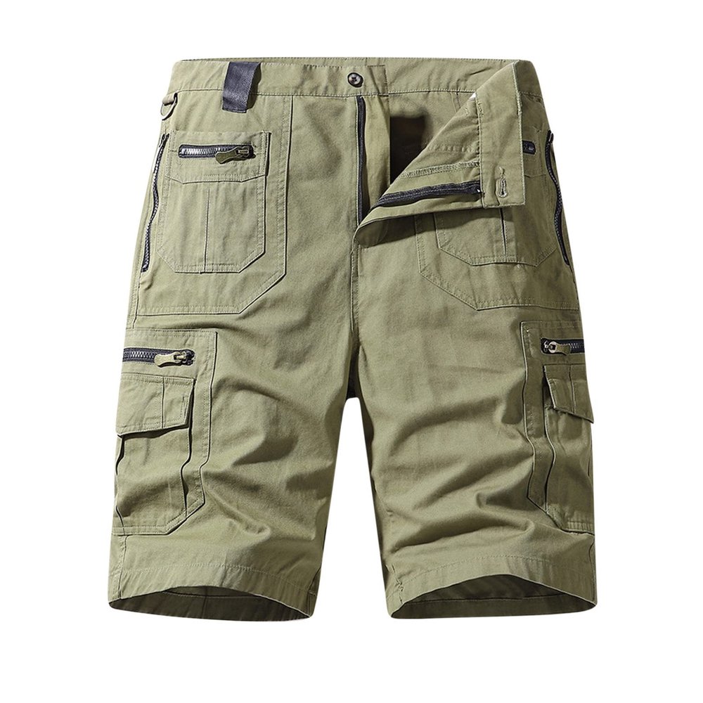 Muscularfit Athletic Shorts Boys Casual Shorts for Men 2023 Buckle Zipper Cotton Cargo Shorts Multi Pockets Regular and Big & Tall Tooling Shorts Athletic Shorts with Zipper Pockets Men Green XL