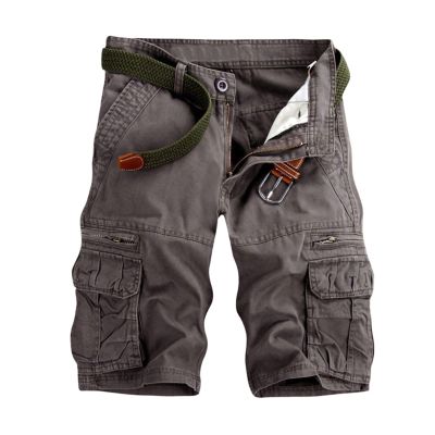 Muscularfit Flowy Summer Shorts Athletic Shorts for Men 2023 Casual Solid Multi Pockets Cargo Shorts Buckle Zipper Outdoor Work Tooling Shorts 6 Inch Inseam Shorts Men Casual Gray M