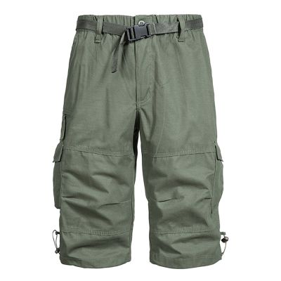 Mens Short Swim Shorts Men's Cargo Shorts Classic Fit Cotton Elastic Waist Tooling Shorts Multi Pocket Solid Work Utility Shorts Outdoor 4 Inch Inseam Linen Shorts Men Army Green 5X